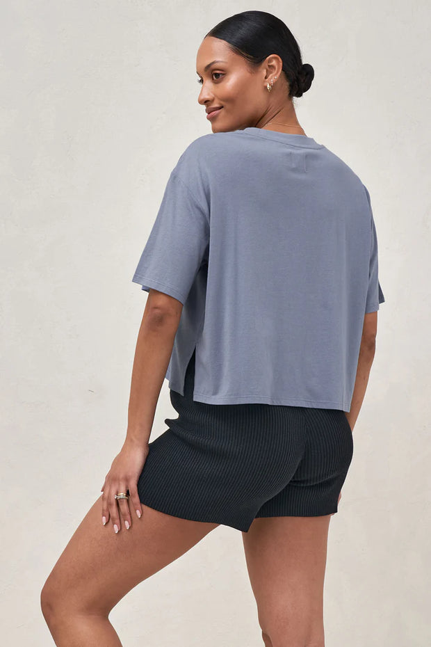 Into It Crop Tee - Blue Suede