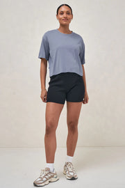 Into It Crop Tee - Blue Suede