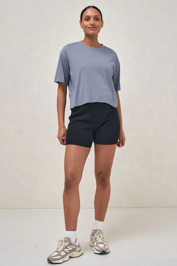 Into It Crop Tee - Blue Suede