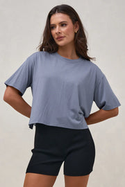 Into It Crop Tee - Blue Suede