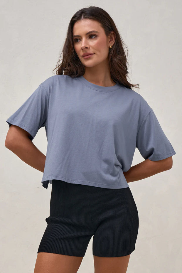 Into It Crop Tee - Blue Suede