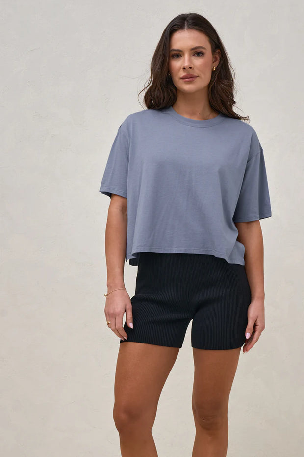 Into It Crop Tee - Blue Suede