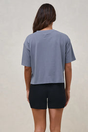 Into It Crop Tee - Blue Suede