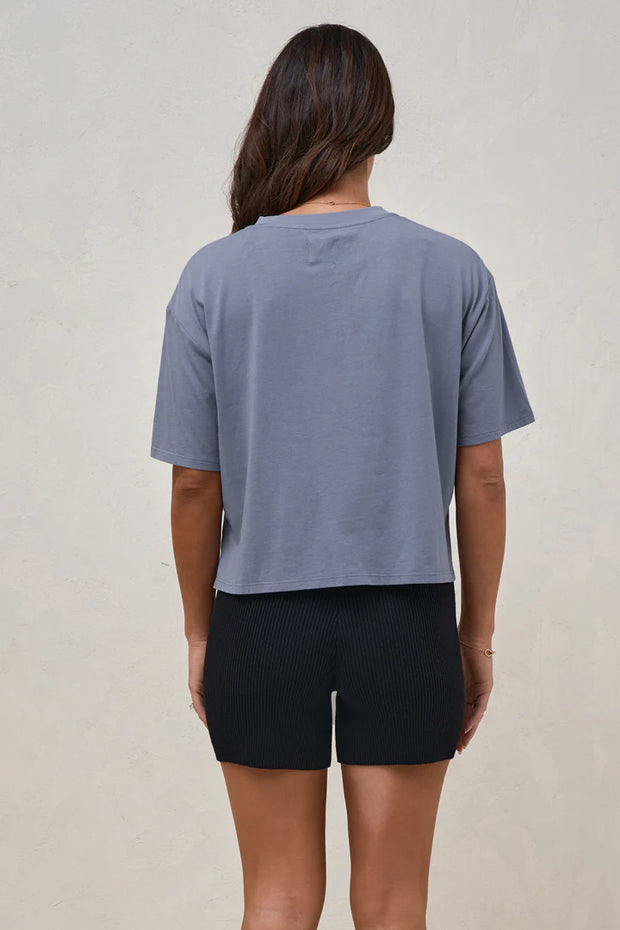 Into It Crop Tee - Blue Suede