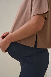 Into It Crop Tee - Brown