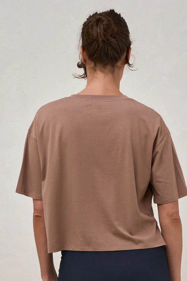 Into It Crop Tee - Brown