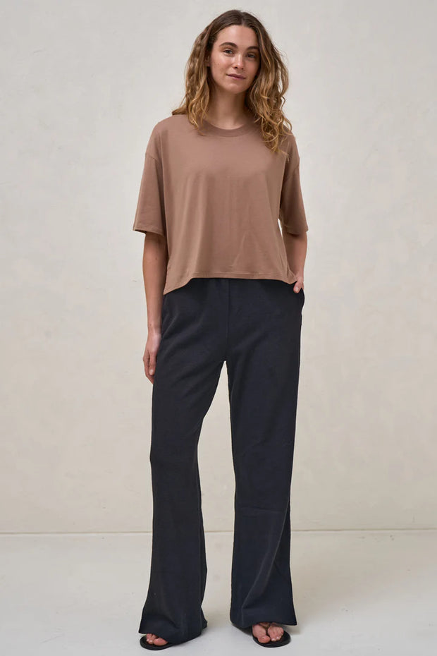 Into It Crop Tee - Brown