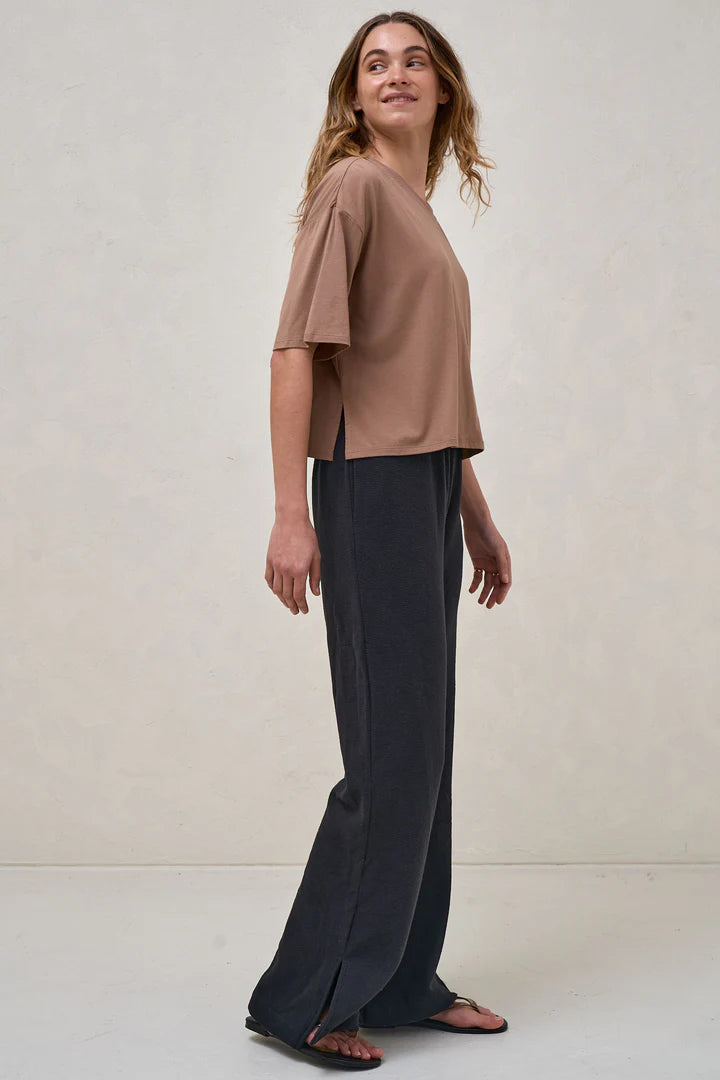 Into It Crop Tee - Brown