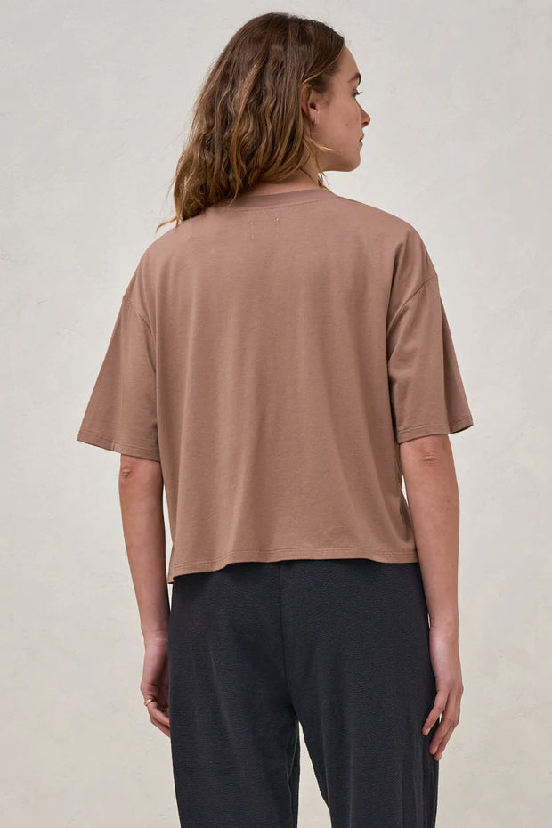Into It Crop Tee - Brown