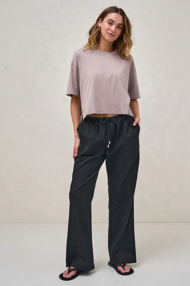 Into It Crop Tee - Taupe