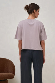 Into It Crop Tee - Taupe