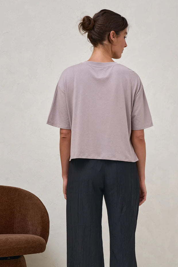 Into It Crop Tee - Taupe