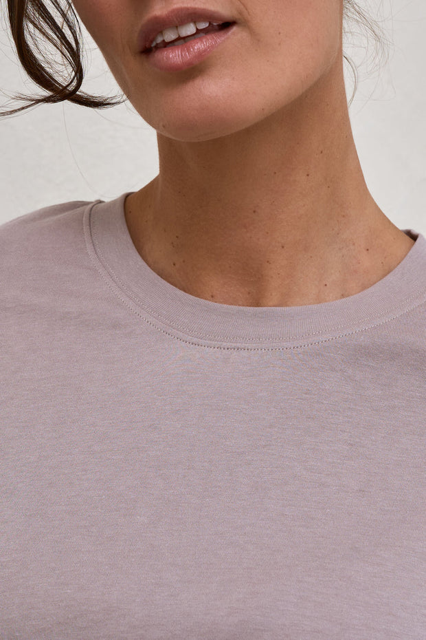 Into It Crop Tee - Taupe