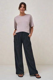 Into It Crop Tee - Taupe