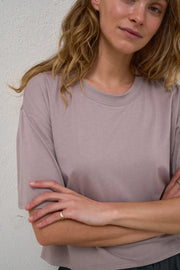 Into It Crop Tee - Taupe