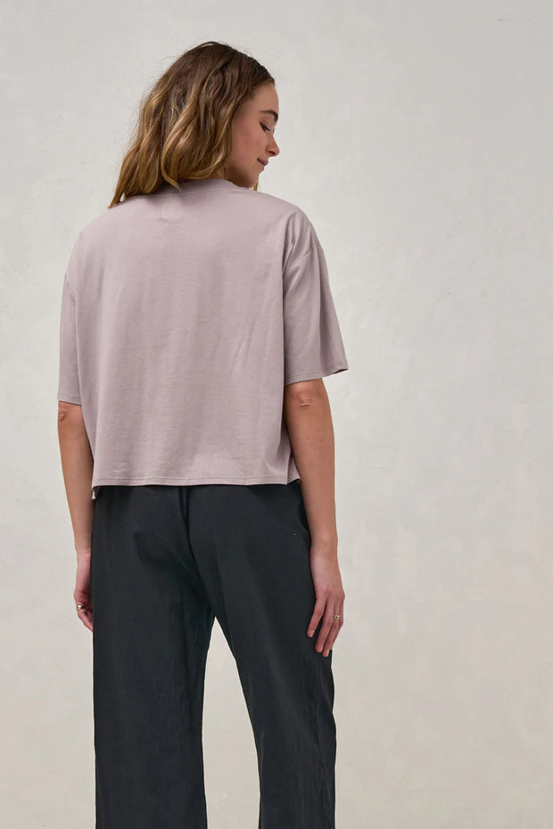Into It Crop Tee - Taupe