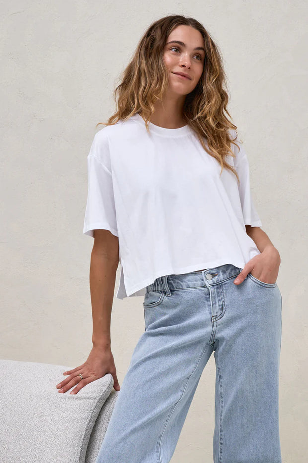 Into It Crop Tee - White