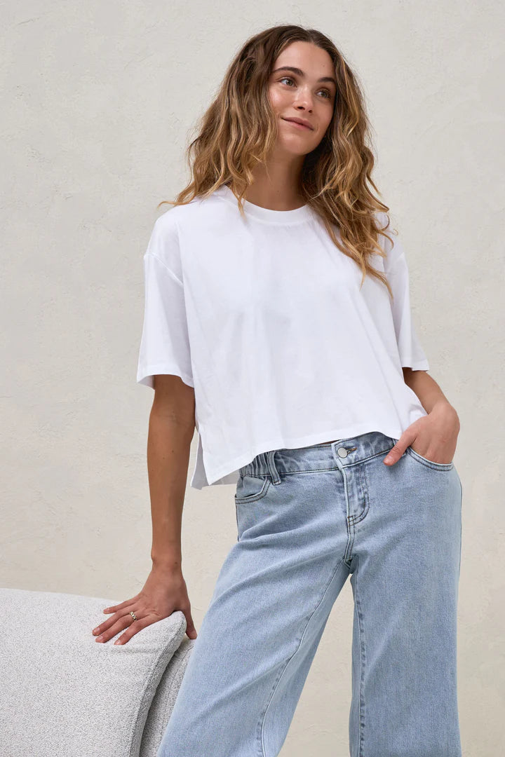 Into It Crop Tee - White