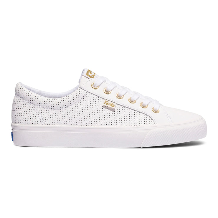 KEDS Jump Kick Perforated Leather White Gold SOHL STORE