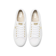 KEDS - Jump Kick Perforated Leather White/Gold