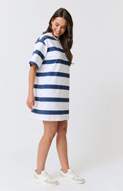 (PRE-ORDER) Jagger T-Shirt Dress - Navy Stripe