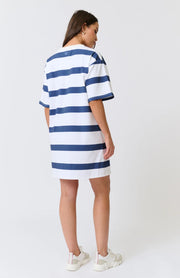 (PRE-ORDER) Jagger T-Shirt Dress - Navy Stripe