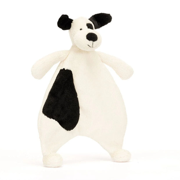 JELLYCAT Bashful Puppy Comforter - Black & Cream