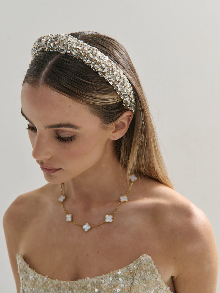 Jennifer Cubic Statement Headband in Gold