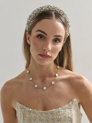 Jennifer Cubic Statement Headband in Gold