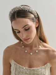 Jennifer Cubic Statement Headband in Gold