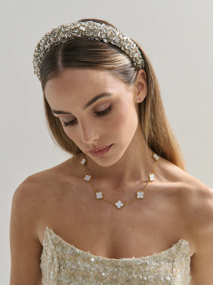 Jennifer Cubic Statement Headband in Gold