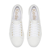 KEDS - Jump Kick DUO Leather - White/Gold