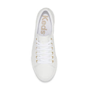 KEDS - Jump Kick DUO Leather - White/Gold