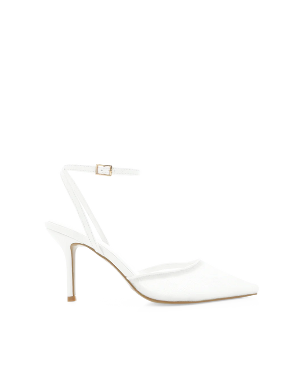 KETIFA Heels - White Mesh