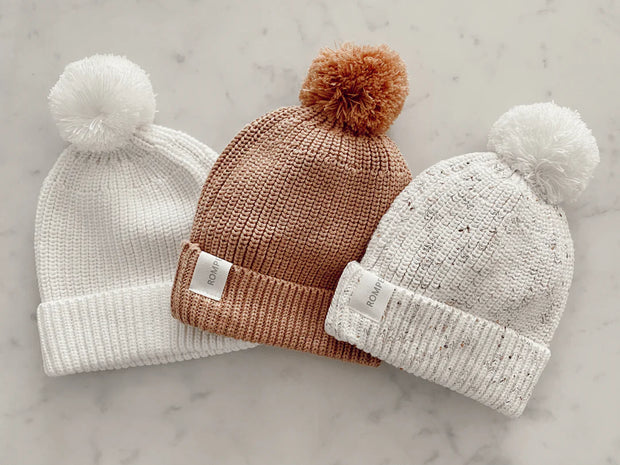 Romper & Co. Baby Knit Beanie - White