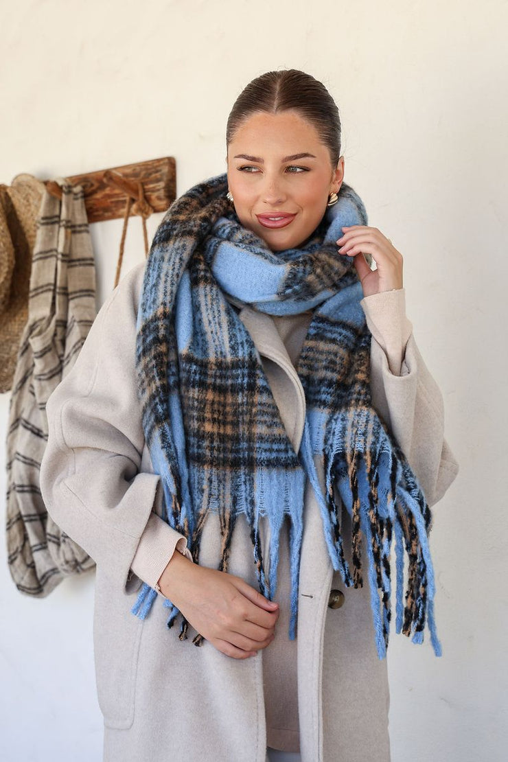 Kendal Check Scarf - Blue Mountains