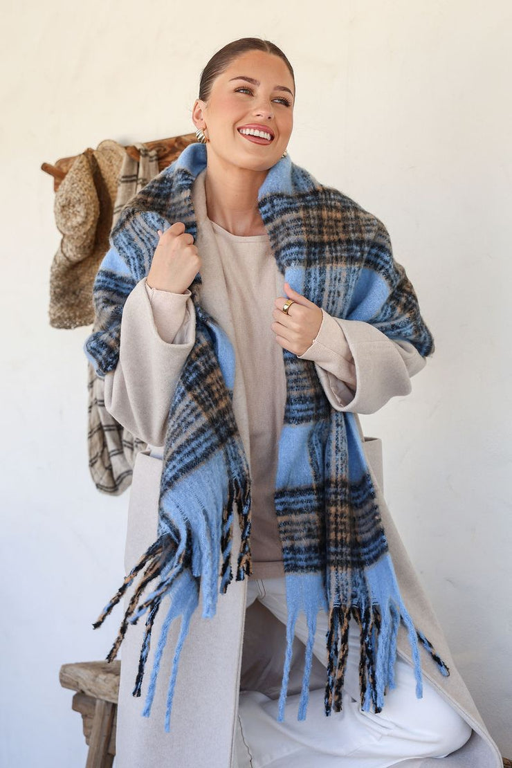 Kendal Check Scarf - Blue Mountains