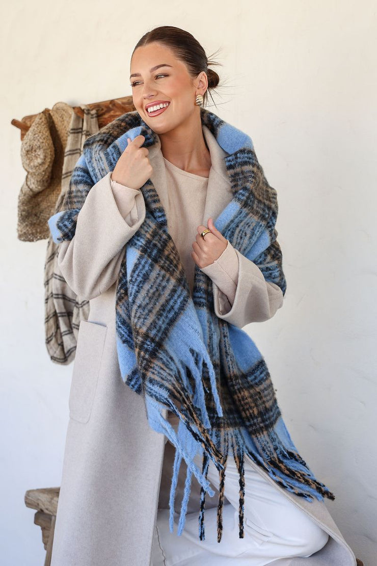 Kendal Check Scarf - Blue Mountains