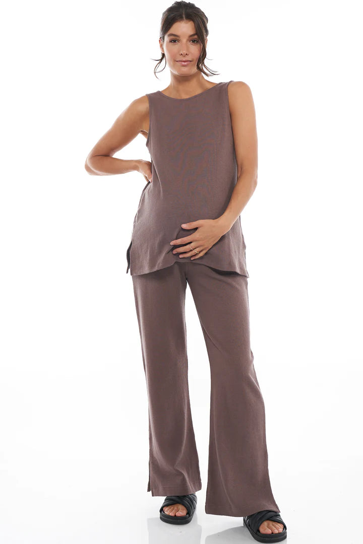 Kindred Split Pants - Ash Brown