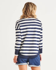 Lucy French Terry Sweat - Nautical Stripe