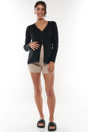 Legacy Button Front Top - Black