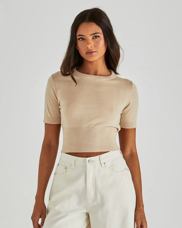 Leo Knit Tee - Oatmeal