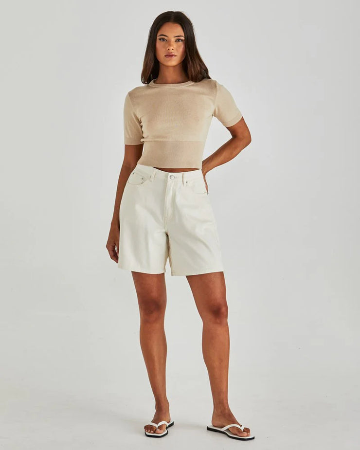 Leo Knit Tee - Oatmeal