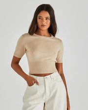 Leo Knit Tee - Oatmeal