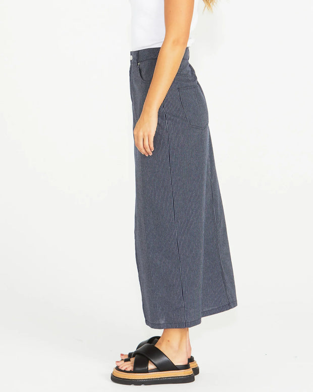 Liberty Maxi Skirt - Navy White Stripe