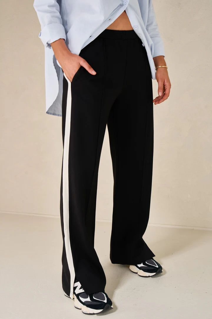 Like This Stripe Trackpant - Black