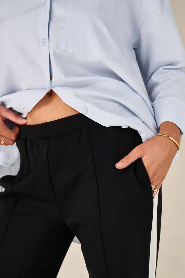 Like This Stripe Trackpant - Black