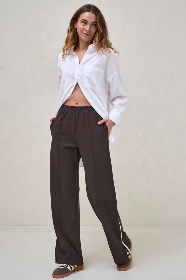 Like This Stripe Trackpant - Chocolate