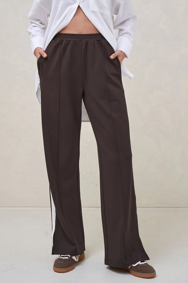 Like This Stripe Trackpant - Chocolate