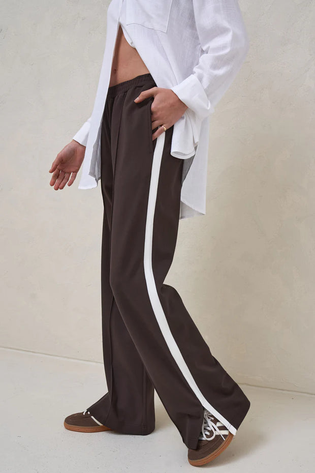 Like This Stripe Trackpant - Chocolate